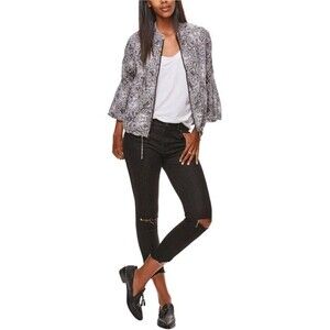 Free People Faded Black Skinny Destroyed Jeans Size 29 Chic Party Date Night